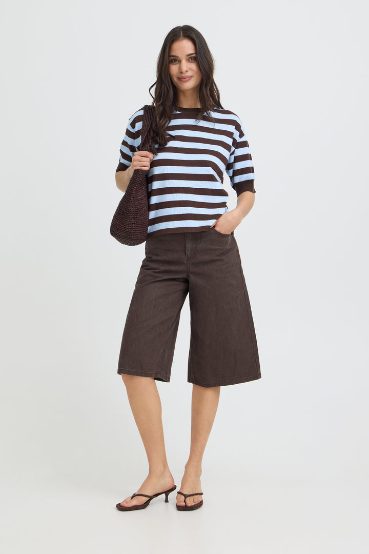 B.Young BYMMORLA T-Shirt- Java/Chambray Blue Stripe