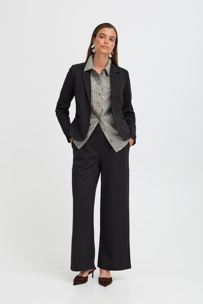 BYoung Rizetta Wide Leg  Trousers- Black