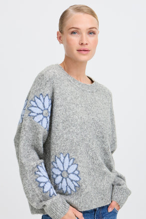 BYoung Omea Jumper - Blue Surf Mix