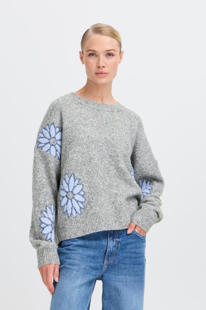 BYoung Omea Jumper - Blue Surf Mix