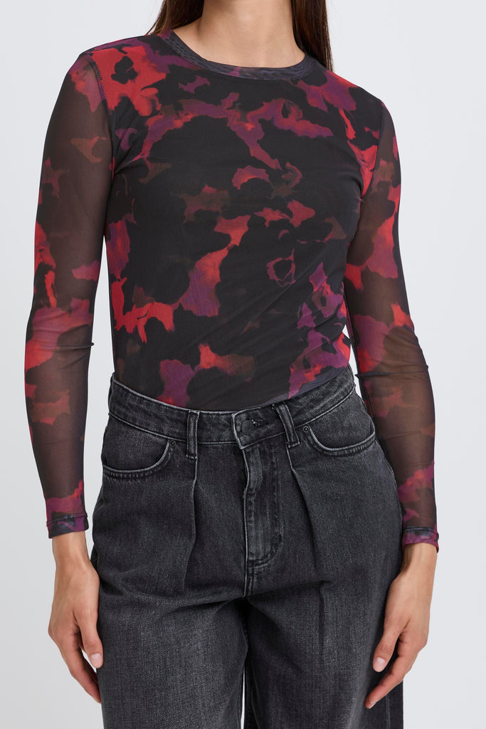 BYoung Paloma Mesh Top- Barbados