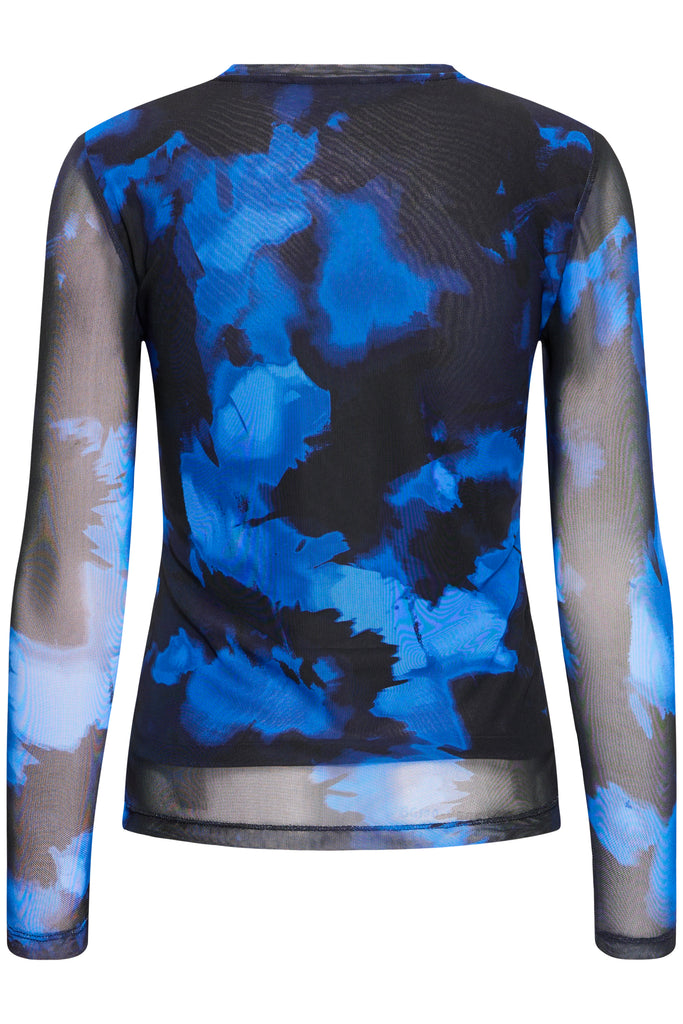 Byoung Palmoa Mesh Long sleeve Top - Soft Clouds Blue Toned