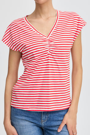 BYou g Pandinna V Neck T-Shirt- Flame stripe