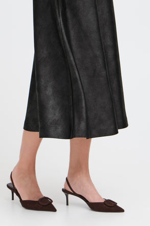 BYoung Dimion Skirt - Vegan Brown Leather
