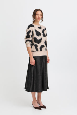 BYoung Dimion Skirt - Vegan Brown Leather