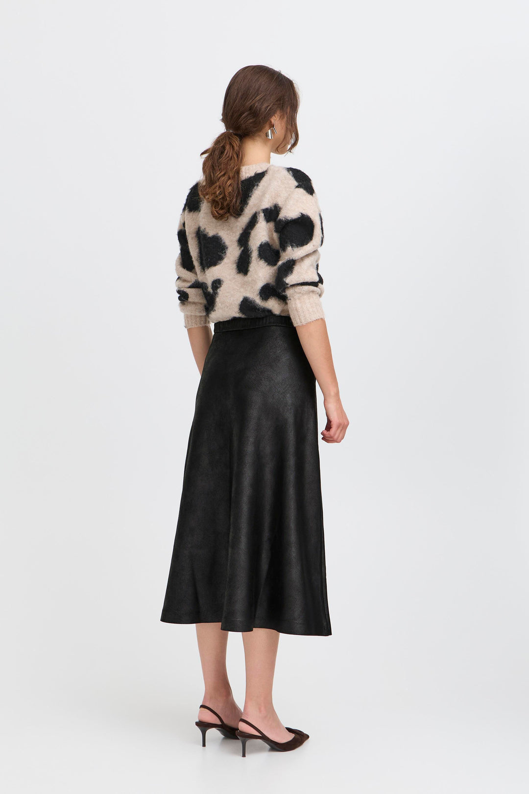 B.Young Dimion Skirt - Vegan Brown Leather