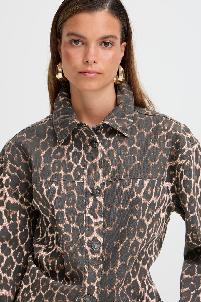 BYoung Kenna Shirt - Denim Leopard Mix