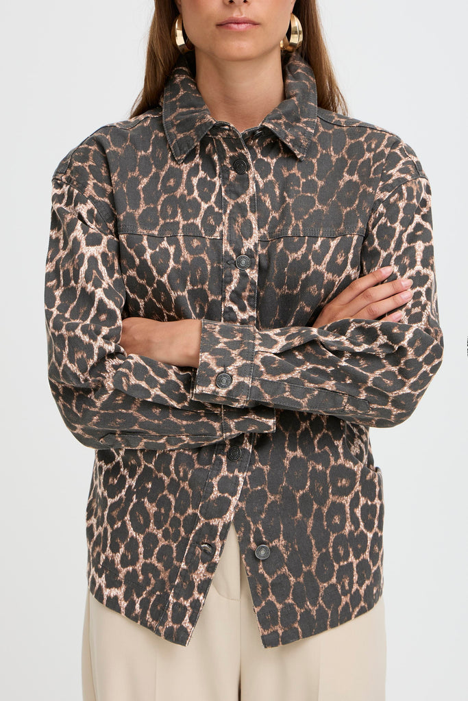 BYoung Kenna Shirt - Denim Leopard Mix