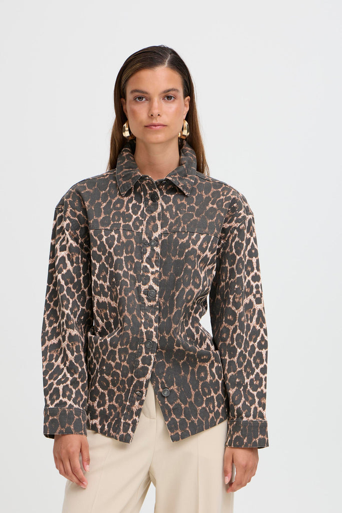 BYoung Kenna Shirt - Denim Leopard Mix