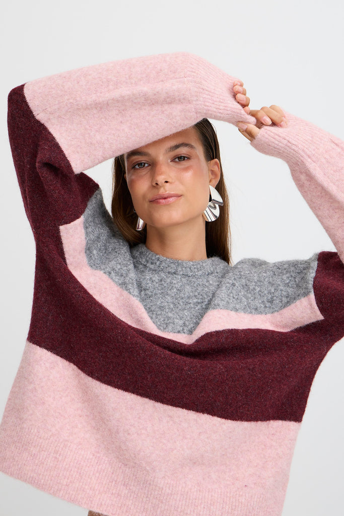 BYoung Omea Oneck Jumper 3 - Multi Stripe