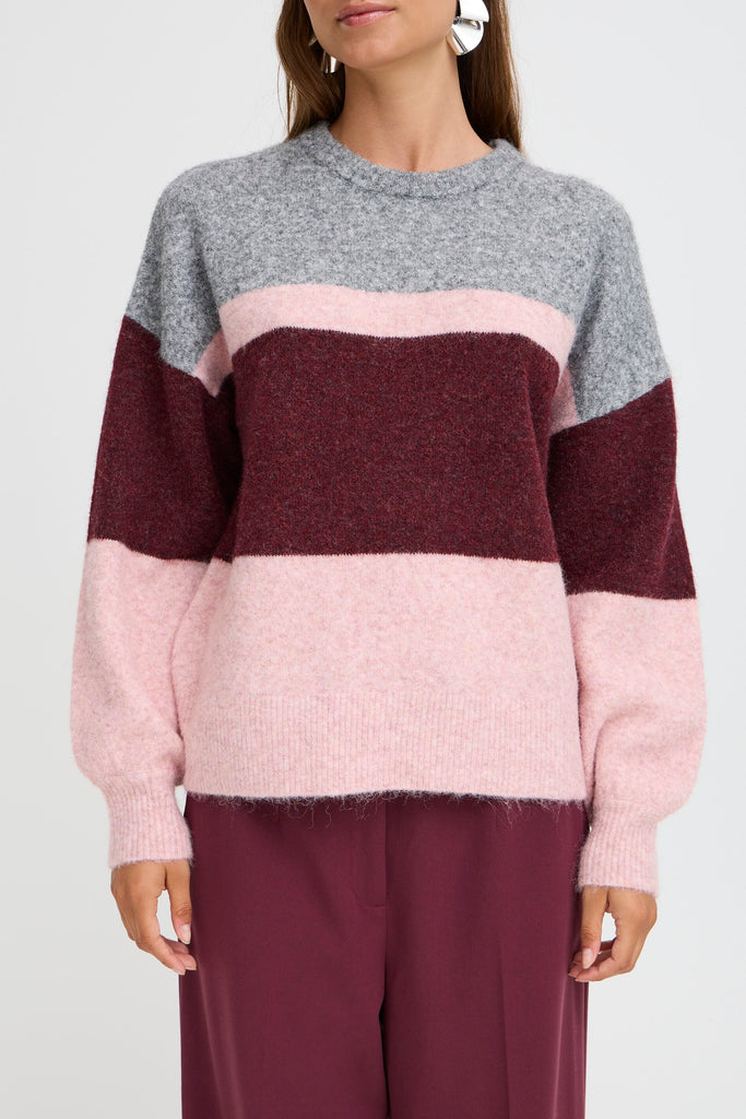 BYoung Omea Oneck Jumper 3 - Multi Stripe