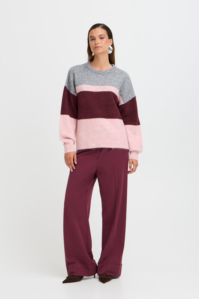 BYoung Omea Oneck Jumper 3 - Multi Stripe