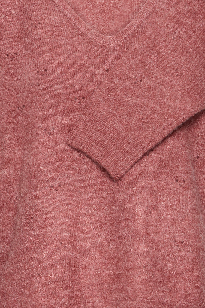 BYoung Monna VNeck Jumper - Roan Rouge Melange