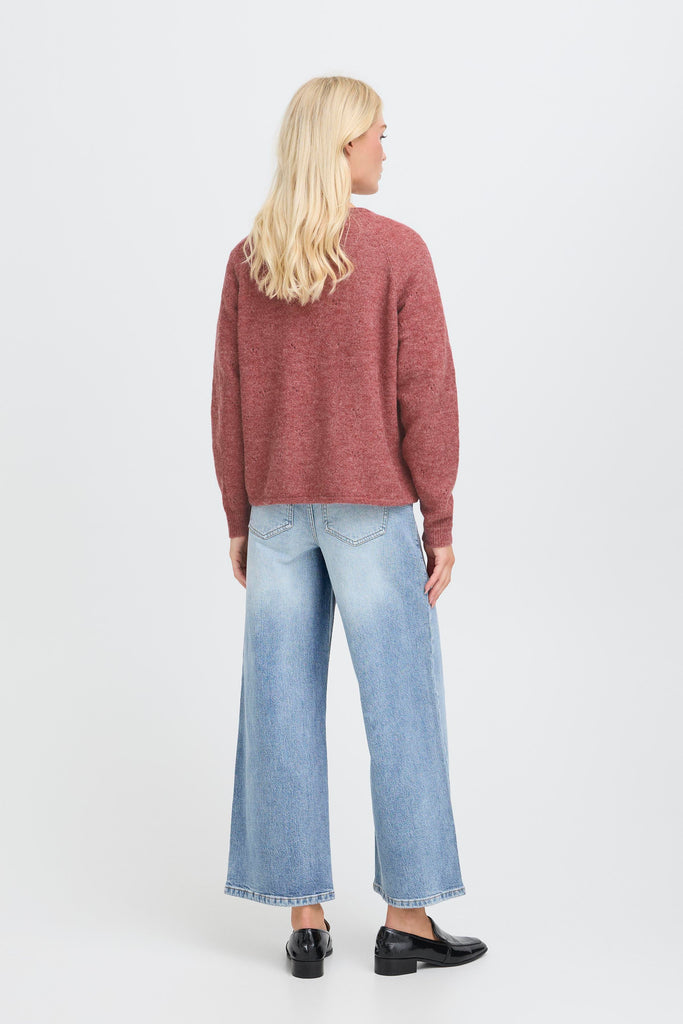 BYoung Monna VNeck Jumper - Roan Rouge Melange