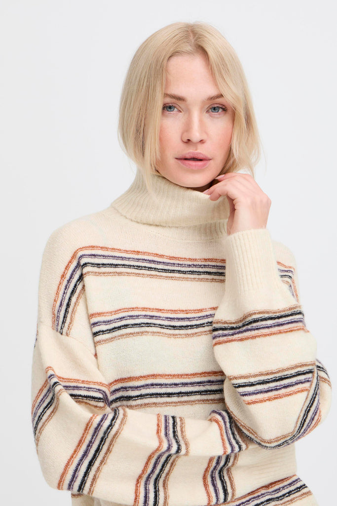 B.Young Monna Stripe Knit – Birch Melange