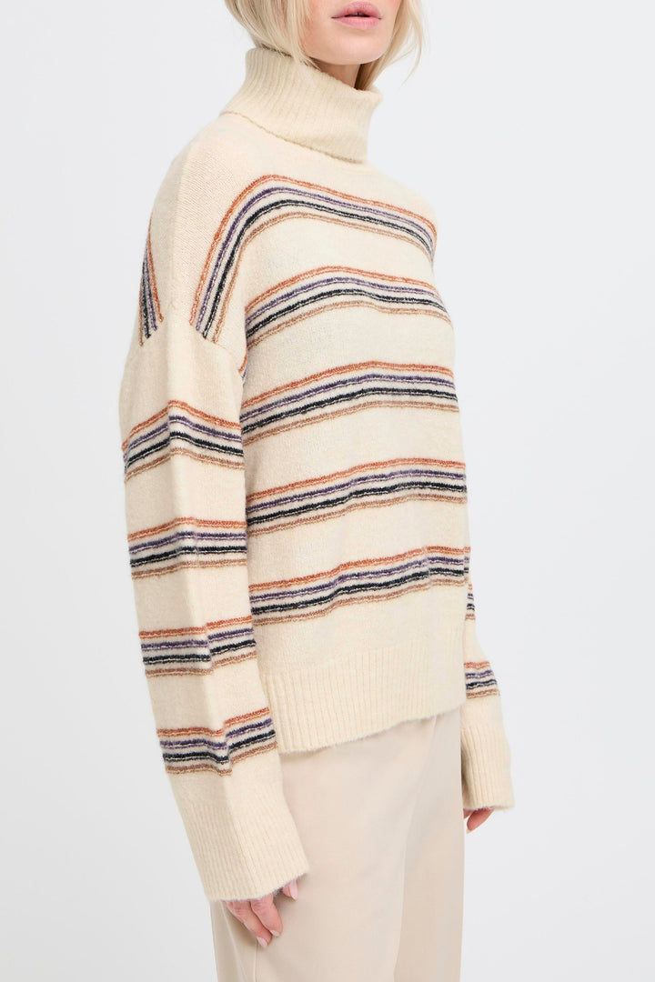 B.Young Monna Stripe Knit – Birch Melange