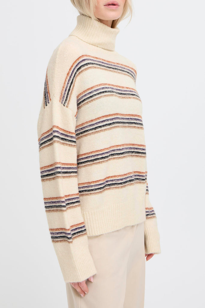 B.Young Monna Stripe Knit – Birch Melange