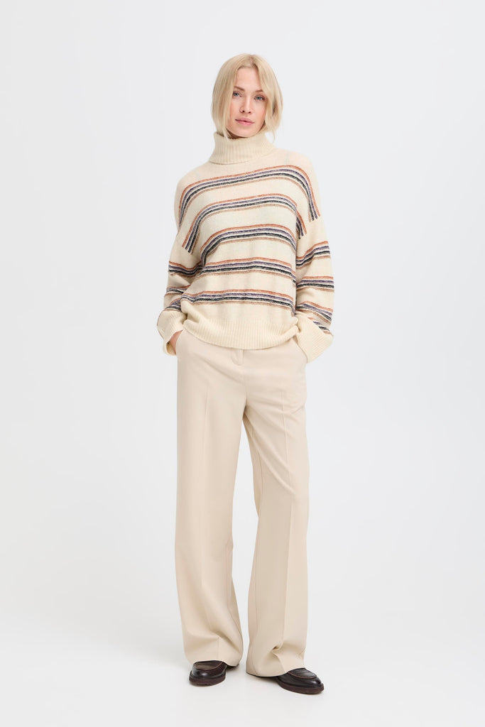 B.Young Monna Stripe Knit – Birch Melange