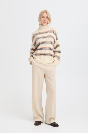 B.Young Monna Stripe Knit – Birch Melange