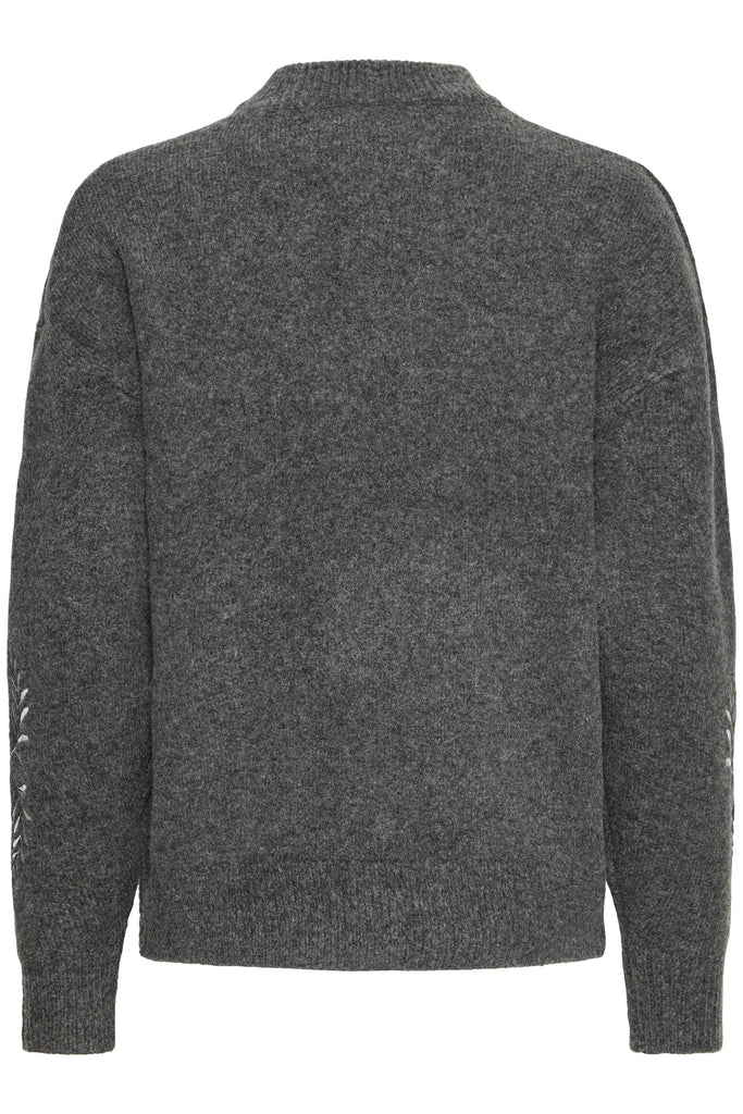 Byoung Magge EMB Jumper- Dark Grey Melange