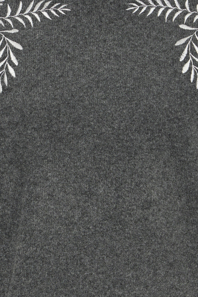 Byoung Magge EMB Jumper- Dark Grey Melange