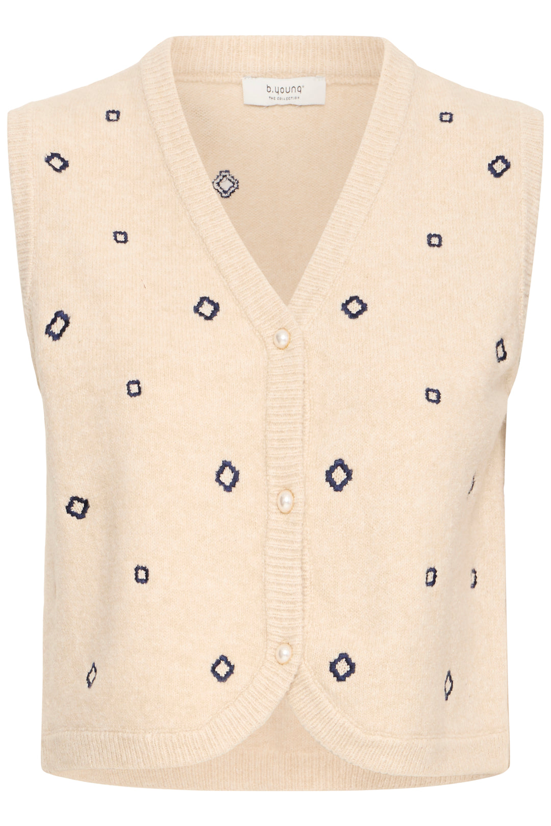 B.Young BYNADIKA EMB Vest - Oyster Gray Geometric