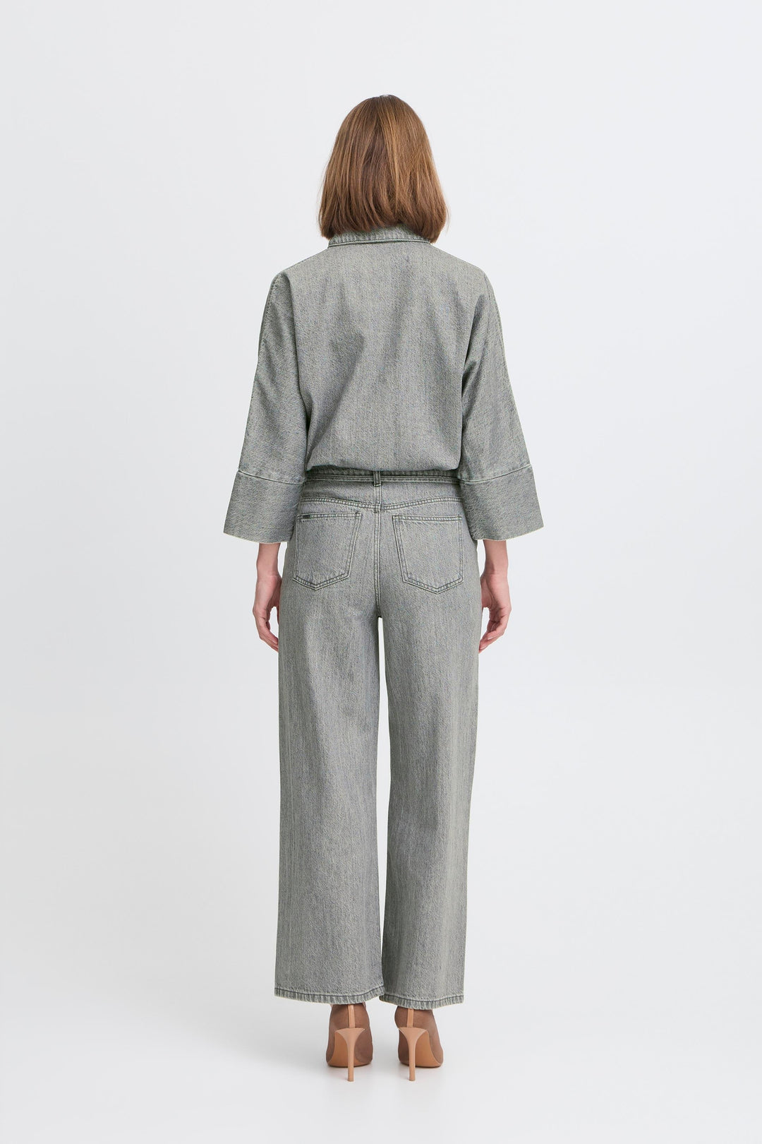 B.Young Kimu Belt Jeans - Mid Grey Denim