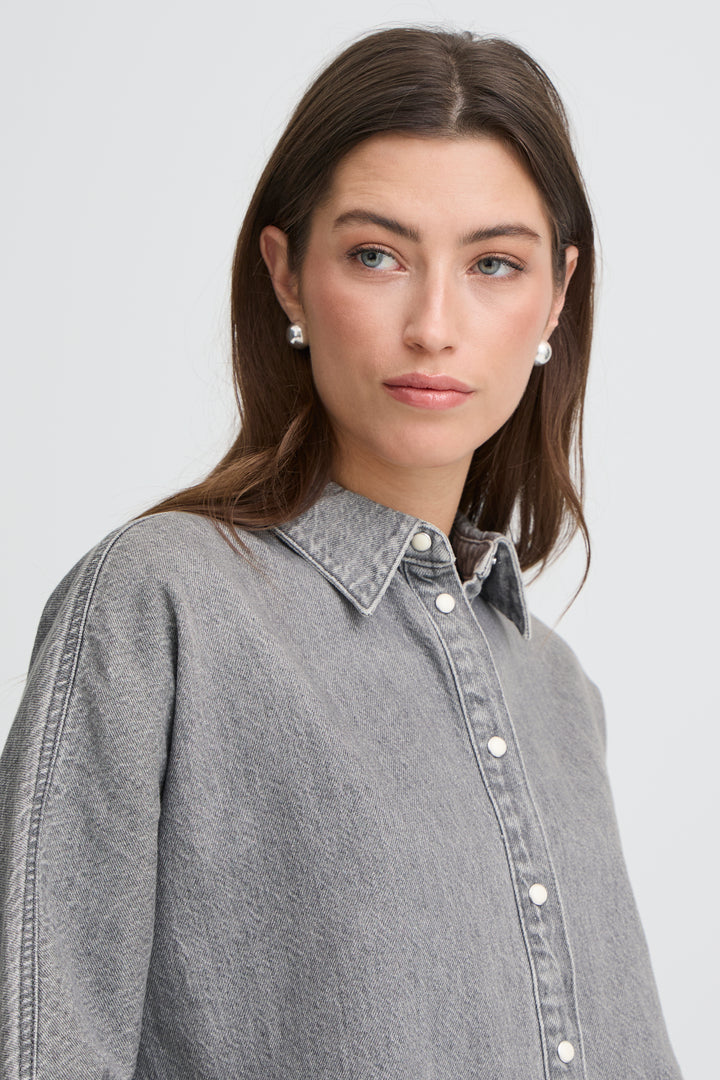B.Young Kimu Shirt- Mid Grey Denim