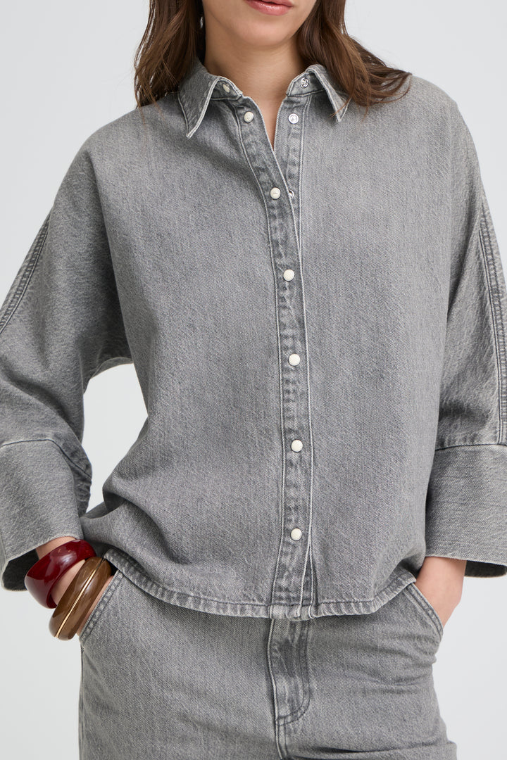 B.Young Kimu Shirt- Mid Grey Denim