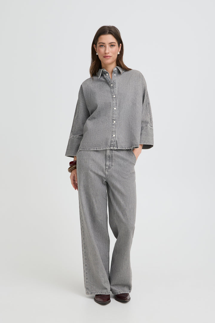 B.Young Kimu Shirt- Mid Grey Denim