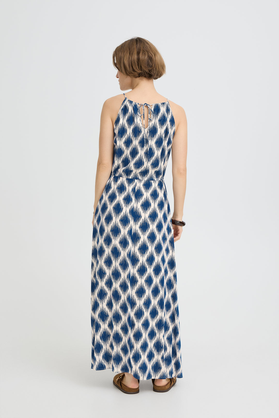 B.Young Mmjoella Slip Dress - Ogee IKat Med Blue