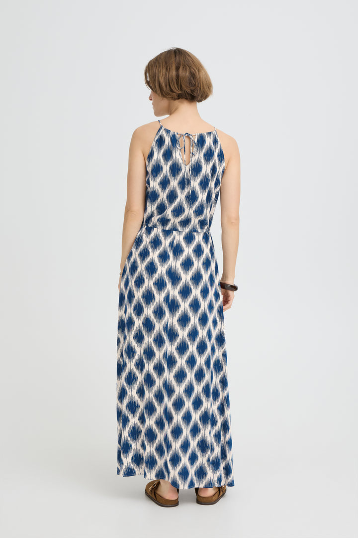B.Young Mmjoella Slip Dress - Ogee IKat Med Blue