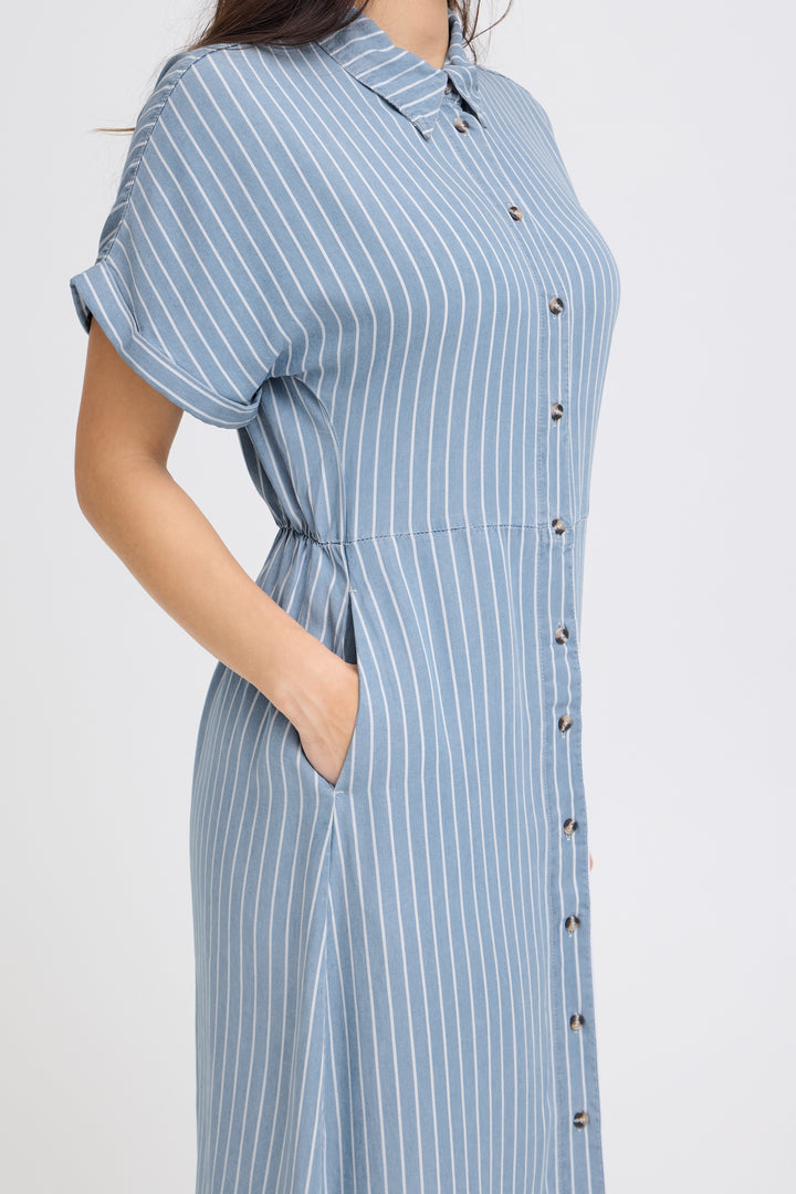 B.Young BYKOSMO Dress - Light blue Denim Stripe