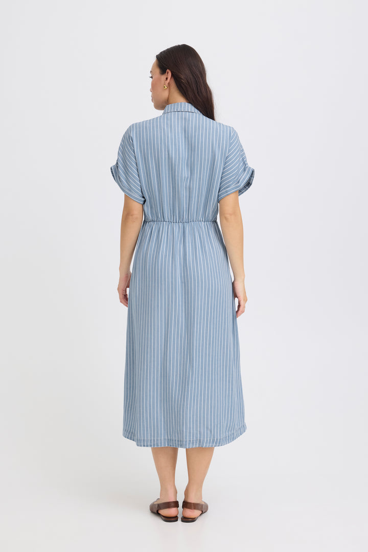 B.Young BYKOSMO Dress - Light blue Denim Stripe