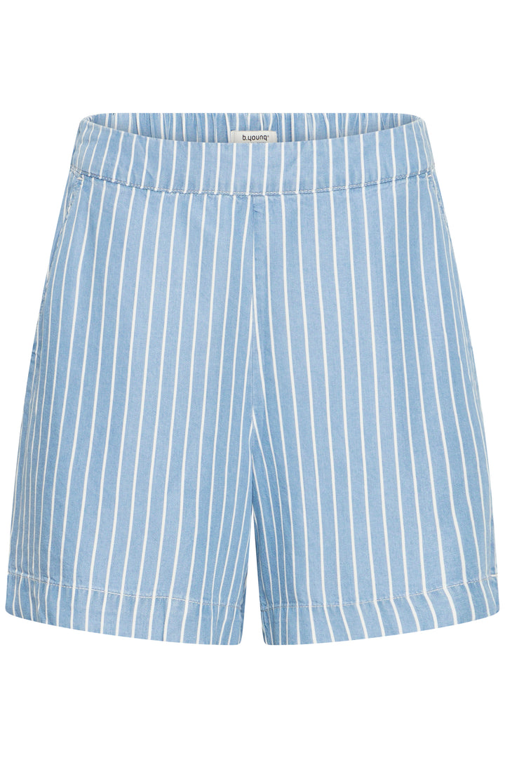B.Young BYKOSMO Shorts 2- Light Blue Denim Stripe