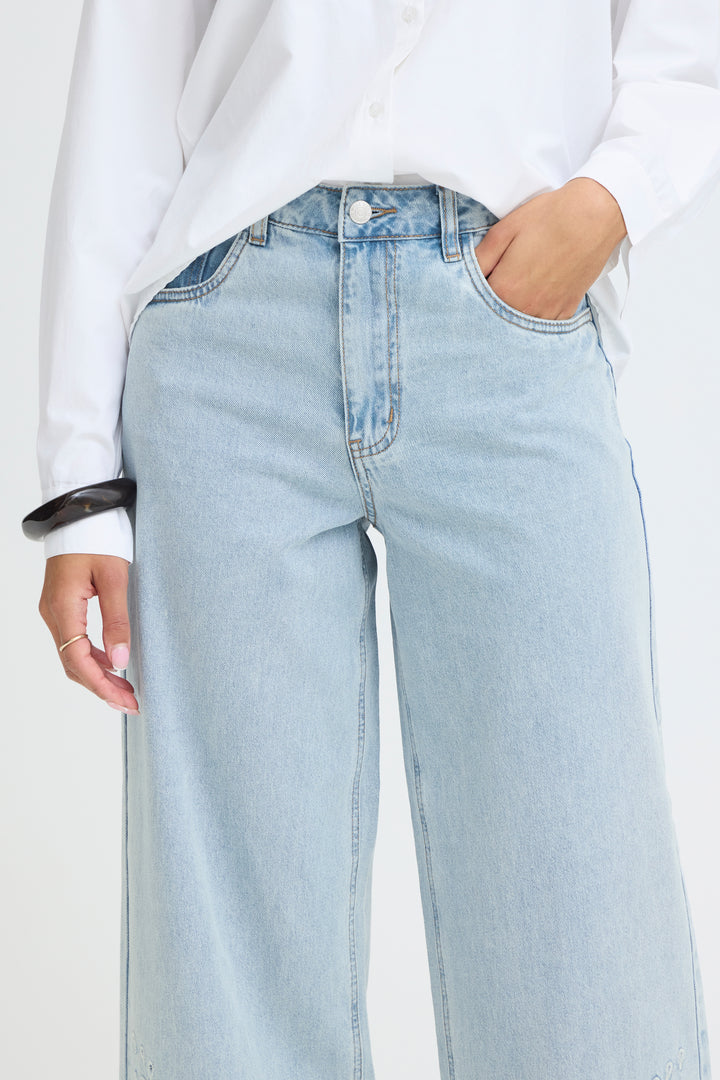 B.Young Kielo Embroided Jeans- Light Blue Denim