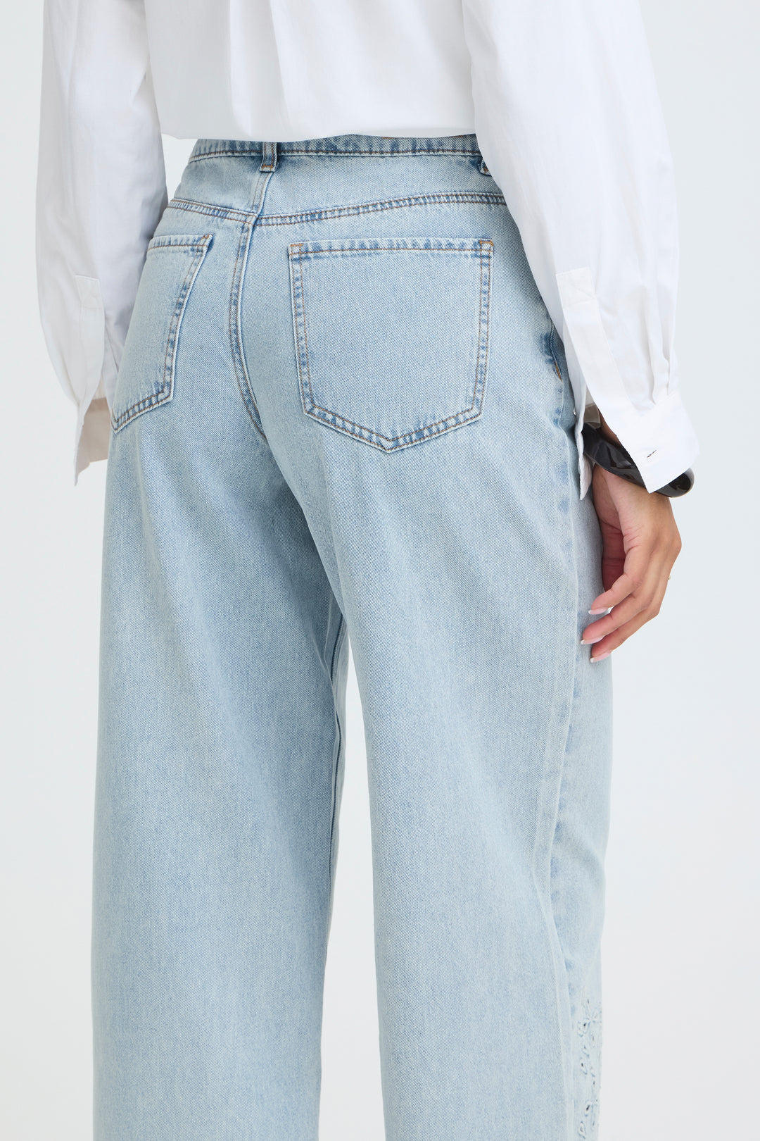 B.Young Kielo Embroided Jeans- Light Blue Denim