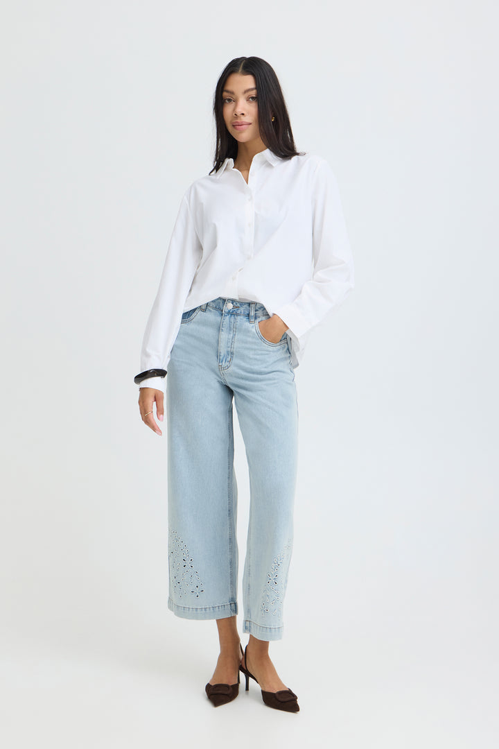 B.Young Kielo Embroided Jeans- Light Blue Denim