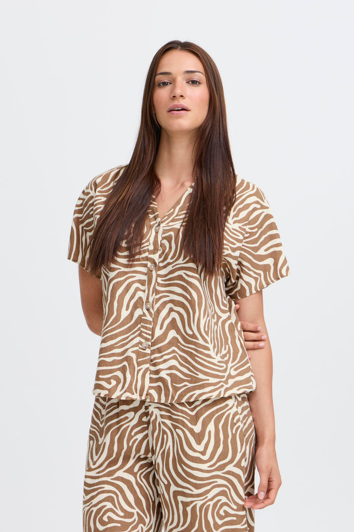 B.Young BYFALAKKA Shirt – Woodsmoke Animal
