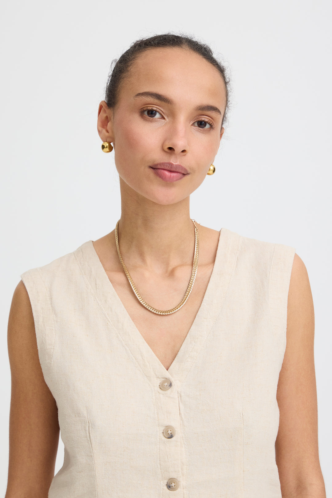 B.Young BYFALAKKA Waistcoat – Rainy Day Melange