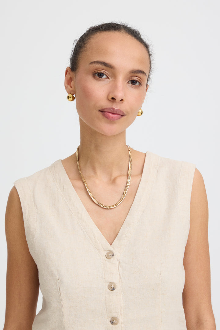 B.Young BYFALAKKA Waistcoat – Rainy Day Melange