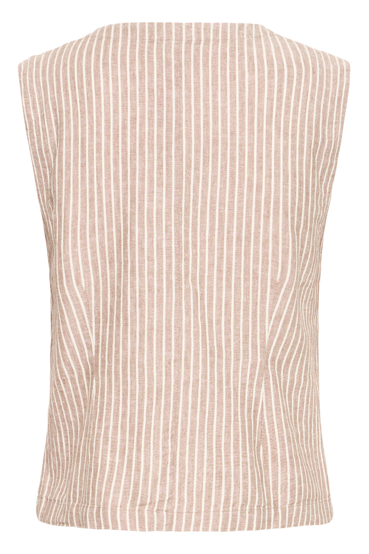 B.Young BYFALAKKA Waistcoat – Woodsmoke Stripe
