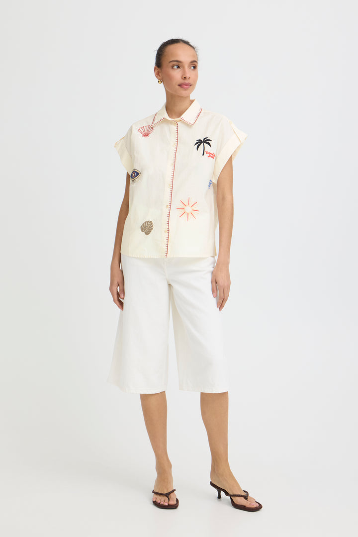 B.Young Jessel Embroidered Shirt- Birch