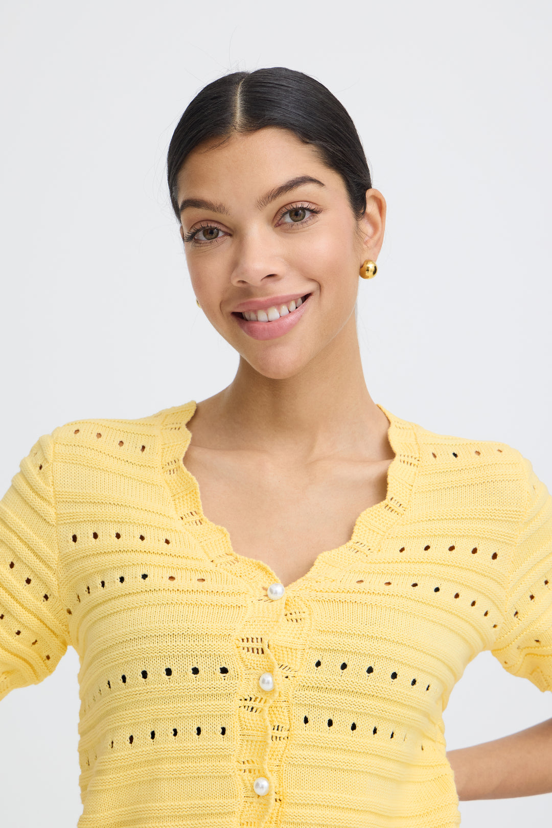 B.Young Naski Short Sleeve Knit- Flan