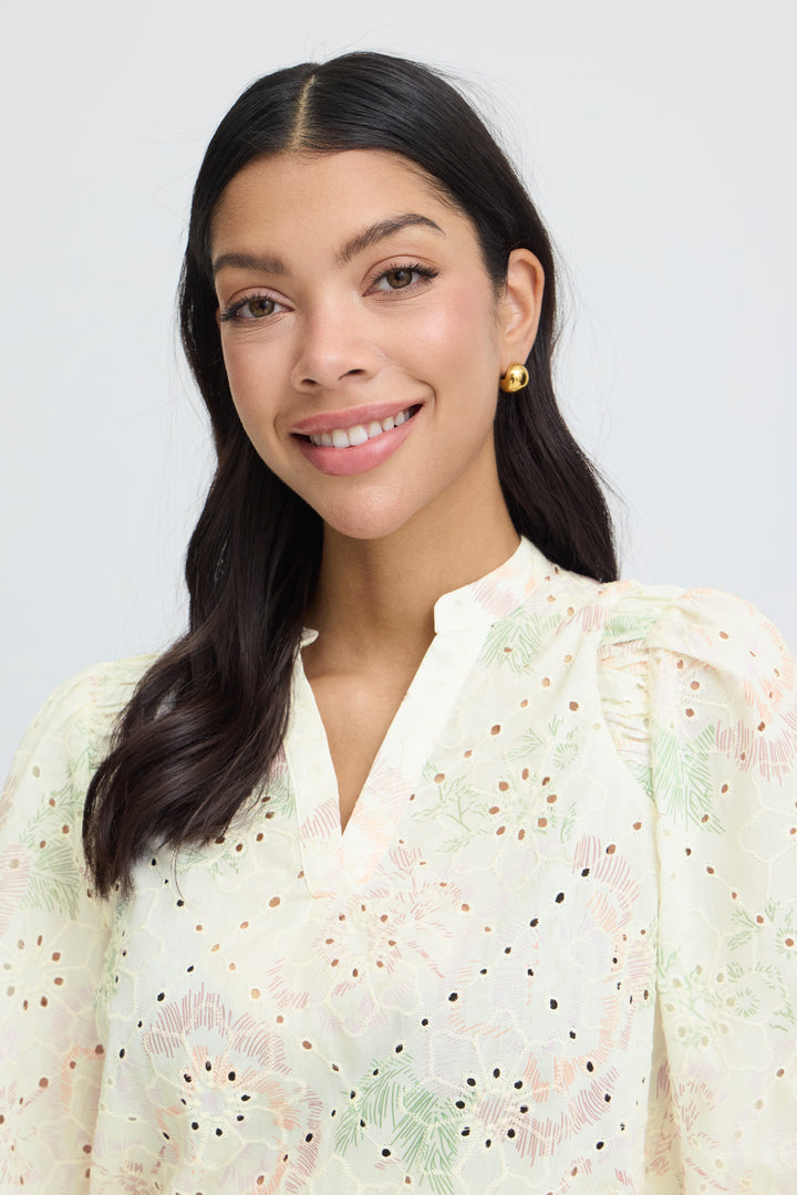 B.Young BYJOA Blouse - Birch Broderie Anglaise