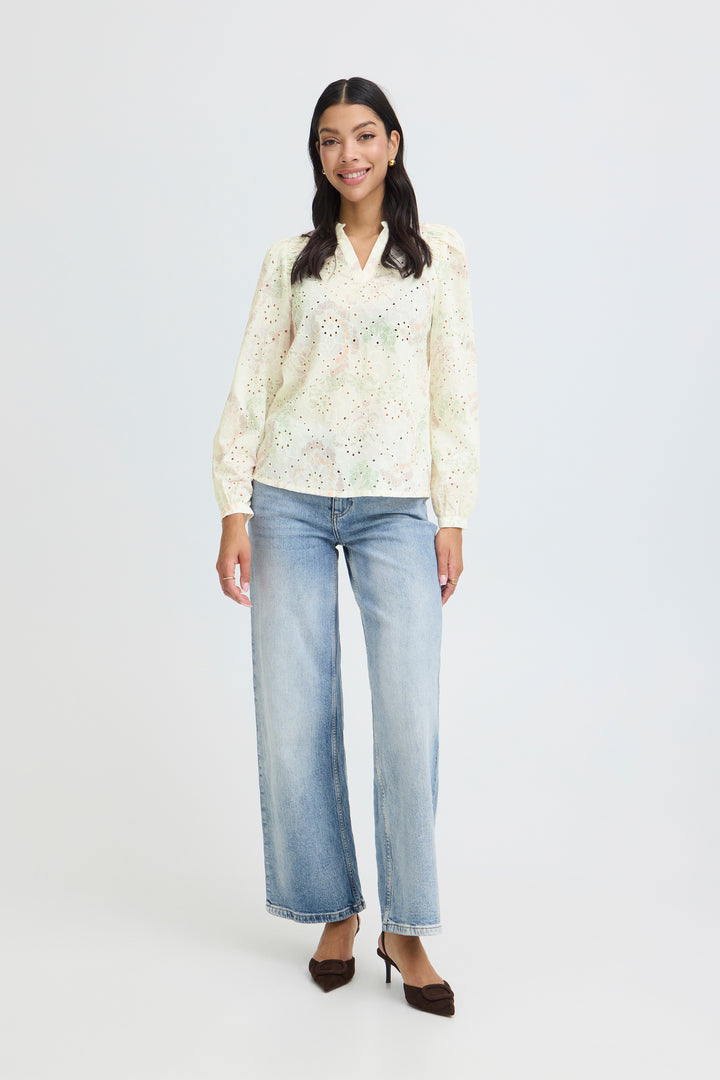B.Young BYJOA Blouse - Birch Broderie Anglaise