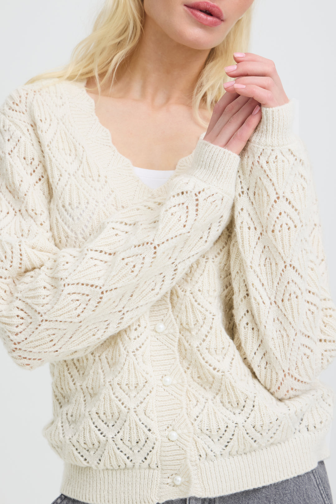 B.Young BYNOPPA Cardigan- Birch Melange