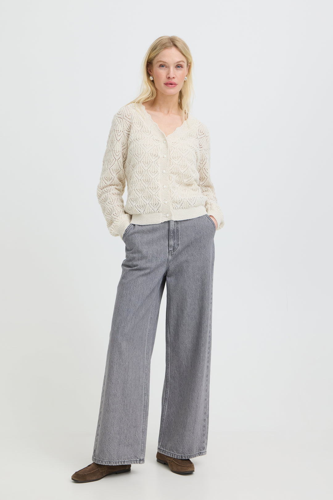 B.Young BYNOPPA Cardigan- Birch Melange
