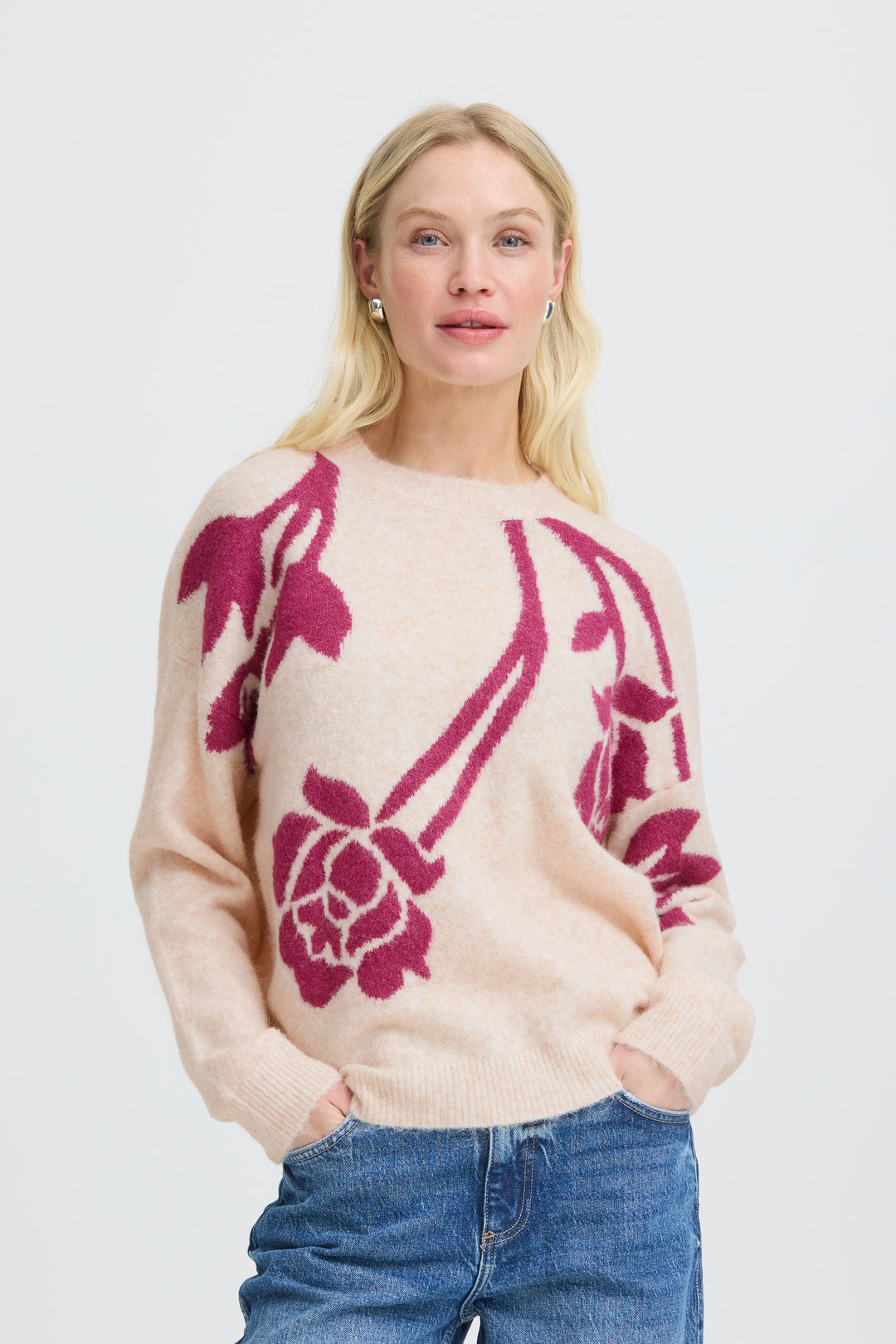 B.Young BYOMEA Pullover - Birch/Pink Rose