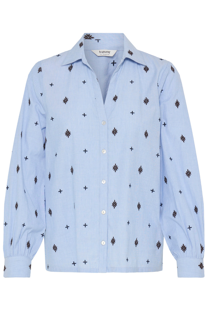 B.Young BYFABIENNE Long Sleeve Shirt- Chambray Blue